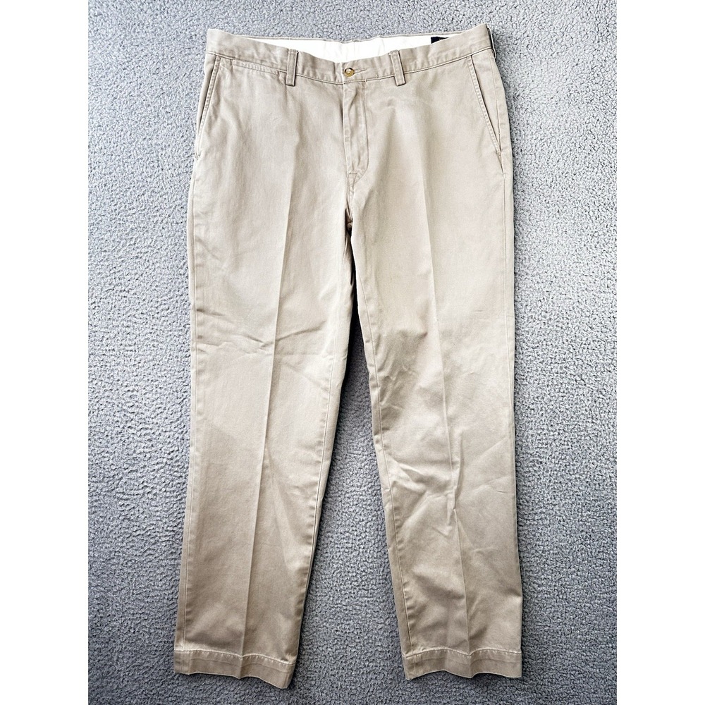 Polo Ralph Lauren Classic Fit Chino Pants Mens 36x32 Beige Flat Front
